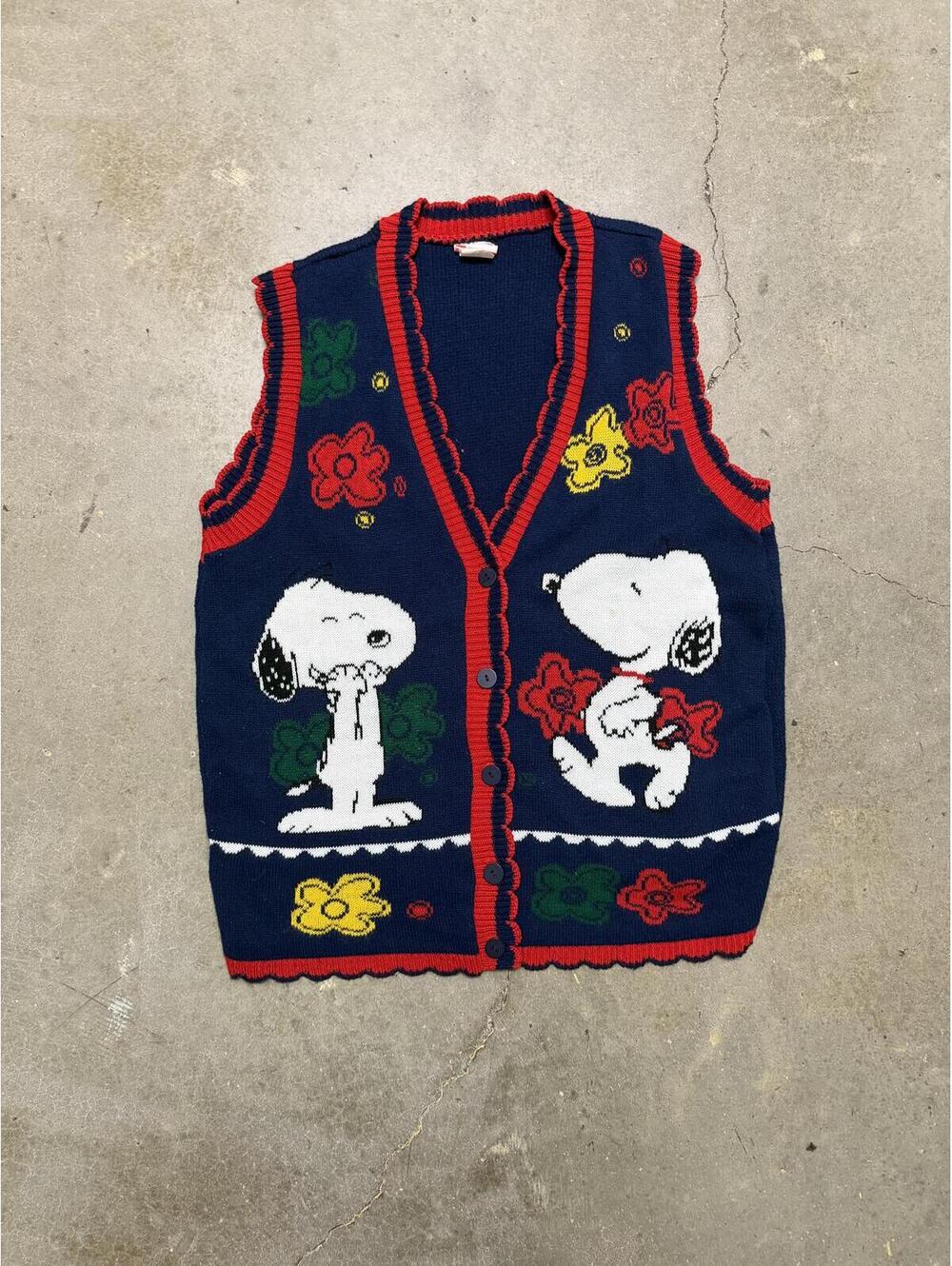 Vtg Peanuts Snoopy Sweater Vest